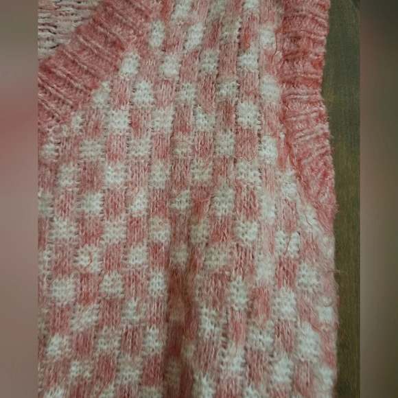 FRNCH Maiva Sweater vest. Pink/white checkered. Size small - Picture 7 of 13